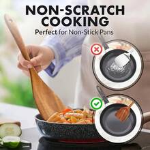 Dụng cụ nấu ăn bằng gỗ hoàng dương tự nhiên chất lượng cao, thìa xới đất thích hợp cho nhà bếp, quà tặng Giáng sinh, đồ dùng ngày lễ - Màu gỗ tự nhiên - Xem 5