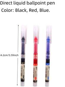 10支装速干液体墨水圆珠笔，大容量圆珠笔，0.5mm毛笔，问题解决笔，碳纤维笔，适用于文具、办公用品和返校用品。 - 套裝 - 查看 7