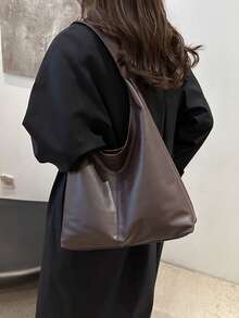 Fashionable Large Capacity Shoulder Tote Bag For Women, Design - Coffee - View 3