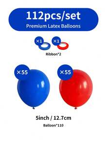 62至306件/套红蓝气球拱门套装，5/10/12/18英寸皇家蓝和红色加厚乳胶气球，适用于生日派对、性别揭晓派对、毕业典礼、独立日、爱国主义、退伍军人节、单身派对、马戏团嘉年华派对装饰 - 皇家藍紅色 - 查看 15