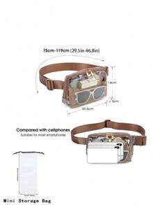 Transparent Waist Bag - Large Capacity Transparent Waist Bag With Adjustable Shoulder Strap, Suitable For Sports Events, Concerts, Holidays, Outdoor Activities, School, Waterproof Summer Bag, Boyfriend Gift, Handbag, Leather Bag, Back To School, Spring Study Supplies, Spring Break Essentials, Spring Travel Essentials, Wallet, Side Bag, Belt, Student New Life Supplies, Essential Wallet For Men, Fashion Men's Bag, Waterproof Graduation Transparent Bag Phone Bag - Multicolor - View 7