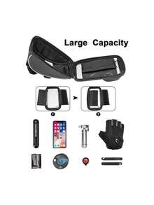 - Bolsa para teléfono de bicicleta con cuadro frontal - Soporte impermeable para teléfono de bicicleta - Bolsa para manillar de bicicleta con tubo superior para teléfonos de menos de 6,8,41116398 - Multicolor - Ver 2