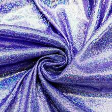 1pc Laser Holographic Metallic Shiny Fabric, Soft Drape Easy Cut Design For DIY - Multicolor - View 11