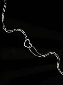 925纯银心形镂空手链，可调节尺寸，法式优雅设计，情人节/生日礼物盒装 - 銀色 - 查看 6