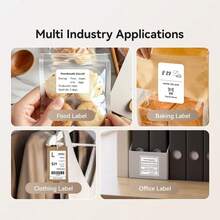 NIIMBOT 3 Rolls White Label Paper Compatible With NIIMBOT B1 B21 B3S Mini Bluetooth Thermal Printer, Waterproof And Oil-Resistant Label Paper - White - View 8