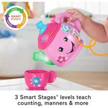 Fisher-Price Toddler Toy Laugh Learn Sweet Manners Tea Set With Music Lights For Educational Pretend Play Ages 18+ MonthsChildren's Joyful Toys, Essential Toys - FrustrationFreePackaging - View 4