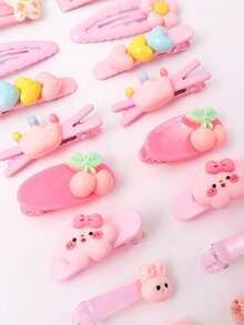 20pcs/Set Girls' Cute Hair Clips, Multi-Purpose Bangs & Side Clips - Multicolor - View 3