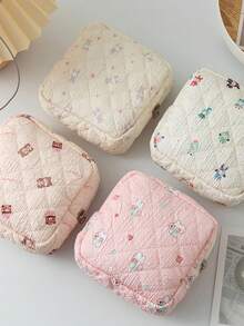 多色卫生巾收纳袋，粉色卫生巾收纳袋，大容量，简约风格，可收纳卫生棉条、卫生巾、护垫，女性必备，条纹化妆包，旅行、学习用品、节日化妆包 - 彩色 - 查看 6