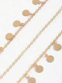 Fashionable Bohemian Style Round Pendant Series Tassel Gold & Silver Alloy Chain Crystal Headband. Exquisite Jewelry. Suitable For Girls To Wear At Parties, Festivals, Ramadan Occasions And Daily Life, Also Can Be Used As Learning Supplies, Girls Can Also Wear. - Multicolor - View 6