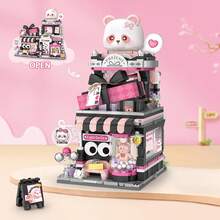 Bộ xếp hình mô phỏng thành phố thu nhỏ hơn 900 mảnh, đồ chơi lắp ráp sáng tạo MOC, khối xây dựng kiến trúc thực tế có thể gấp gọn, gạch xây nhà và cửa hàng, bộ đồ chơi xây dựng dễ thương, trang trí nhà cửa. - Nhiều màu - Xem 4
