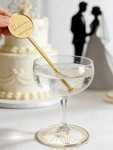 10/30pcs Personalized Wedding Acrylic Stir Stick, Custom Text Design For Stylish Beverage Mixing At Weddings - Multicolor - View 3