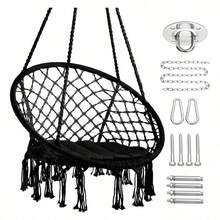 Columpio Hamacas Para Jardin Con Cuerdas Silla Colgante - Negro1 - Ver 1