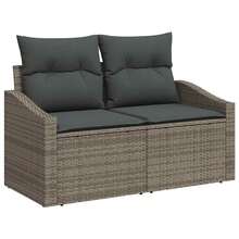 vidaXL 6-Teiliges Sofa-Set Mit Kissen, Grau Poly-Rattan Mit Speicher - Grey - View 3