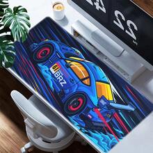 1 Alfombrilla de escritorio con estampado de coche de carreras de alta definición, alfombrilla multifuncional XXL para ratón, teclado y ratón de juego, alfombrilla de escritorio para oficina/PC gamer. Un gran regalo para familiares y amigos. - Tapete para ratón - Ver 3