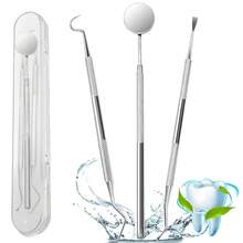 Dental Tools 3Pcs Professional Teeth Cleaning Kit Stainless Steel Plaque Scraper Tartar Remover Dental  Oral Hygiene Set - 1 - 查看 2