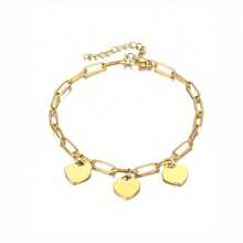 1PC Custom Name Bracelets For Women Men Personalized Heart-Shaped Charms Bracelet Customized Names Date Paperclip Chain Bracelet 1-5pcs Pendants Stainless Steel Jewelry Family Anniversary Gifts Birthday Gift - Multicolor - View 5