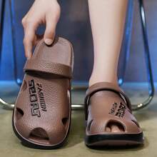 Sandalias deportivas para hombre de talla grande, nuevas sandalias de playa de verano, con suela gruesa cómoda y deslizante, chanclas de EVA transpirables para uso en interiores y exteriores - Marrón - Ver 4