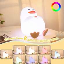 This Duck-Shaped Night Light Is A Fun, Rechargeable Rechargeable Lamp That Creates A Cozy Bedroom Atmosphere. Suitable For Bedrooms And Living Rooms, It's A Fun Home Décor And A Great Gift For Birthdays Or Easter. - 彩色光 - 查看 3