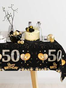 1 Khăn trải bàn sinh nhật màu đen vàng, 220*130cm, Khăn trải bàn nhựa chúc mừng sinh nhật, 30, 40, 18, 21, 50, 60, 70 tuổi, Khăn trang trí tiệc sinh nhật, Trang trí sinh nhật, Đồ dùng tiệc sinh nhật, Quà tặng sinh nhật, Trang trí bàn tiệc sinh nhật, Trang trí nhà cửa, Trang trí nhà bếp, Trang trí bàn, Quà lưu niệm tiệc sinh nhật - vàng đen - Xem 3