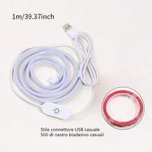 1pc 196.85 Inch White LED Neon Light Strip, USB Powered, Solid Color Non-Dimmable, Space Theme, With Button Control, Suitable For Home Decor, Living Room, Car, Study, Shopping Mall, Christmas Decoration - Neon Light Strip - View 21