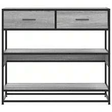vidaXL Konsolentisch Grau Sonoma 90x35x80 Cm Holzwerkstoff - Grey - View 4