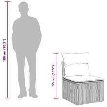 vidaXL 7-teiliges Garten-Sofa-Set mit Stauraum, beige und cremefarbenes Polyrattan - Beige - Übersicht 5