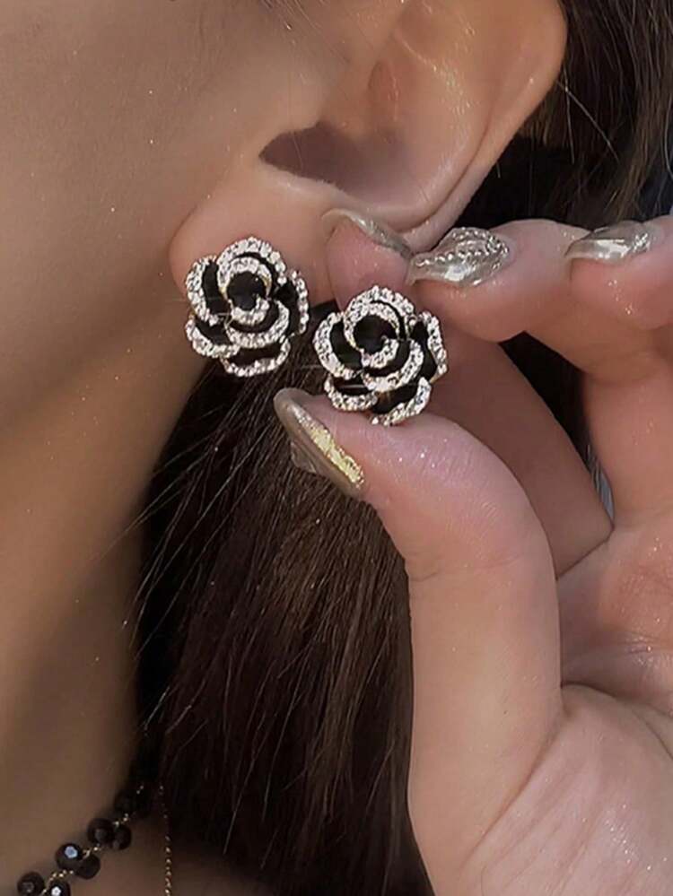 10对装，款式多样，奢华时尚，优雅百搭，黑色几何仿珍珠耳坠套装，精致混搭风格首饰，派对、婚礼、日常佩戴的理想之选，OPP袋包装。 - 10件裝(隨機出貨) - 查看 2
