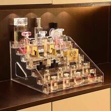 Acrylic Transparent Multi-Layer Stepped Organizer Rack For Perfume, Cosmetics, Lipstick, Eyeshadow Palette Display - Multicolor - View 3