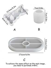 3件套3D复活节兔子心形网状圆形烛台，椭圆形托盘硅胶模具套装，树脂石膏蜡烛模具，蜡烛罐树脂模具，DIY复活节兔子装饰，可用于制作复活节收纳杯、展示托盘、珠宝展示架、物品收纳、家居装饰、DIY节日礼物、手工艺品、复活节装饰、派对装饰 - 彩色 - 查看 3