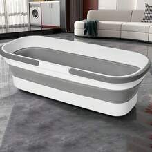 1 Piece Household Folding Mop Bucket, Rectangular Water Storage Mop Basin With Wheels, Large Capacity Water Bucket - Rectangle - View 4