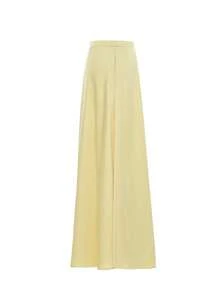 Women's Elegant Casual Solid Color Maxi Skirt, Suitable For Vacation Spring - Yellow - View 6