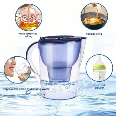 3.8L Alkaline Water Filter Pitcher - Activated Carbon Filter - Healthy, Clean, Mineralized Alkaline Water, Reaches 9.5 PH In Minutes - 2025