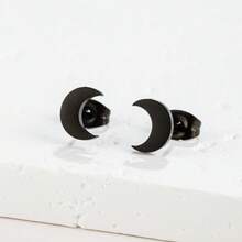 1 Pair Fashionable Moon-Shaped Earrings. Korean Style Design, Simple And Elegant. Suitable For Both Casual Wear And Engagement Gift - GED002 - View 4