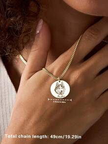 1pc Fashionable Minimalist Customized Photo Necklace, Unique Gift Suitable For Family, Couples, Parent-Child, Pets, Fashion, Retro, Minimalist, Unisex, Casual, Cute, Customized, Personalized, Distinctive, Ideal Gift For Him, Ideal Gift For Her, Boyfriend, Girlfriend, Dad - Multicolor - View 10