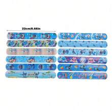 Disney 6/12/24pcs/Set Blue Cartoon Stitch Themed Elastic Bracelets, Cute Stitch Pattern, Suitable As Birthday Gift, Party Favor, And Classroom Reward - Multicolor - View 4