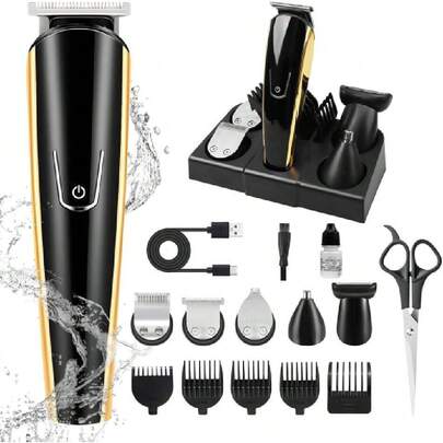 Cortapelo para Hombre, 11 en 1 Rasuradoras para Hombre Eléctrica Recargable, Maquina para Cortar Cabello de Barba Pelo Nariz, Cortapelos Profesional Impermeable Multifuncional con 5 Peines Guía, Máquina de Afeitar para Peluquería y Hogar,41149010