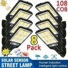 1pc Outdoor Solar Wall Light, 108 COB Chips, Motion Sensor, 3 Lighting Modes, 270° Adjustable Angle, 1200mAh Solar Charging + Remote Control, Bright Night Light With Projection Function, Remote Control Included, Suitable For Garden/Patio/Pathway/Villa, Holiday Decor Gift - Choose 1/2/4/6/8pcs - Black - View 17