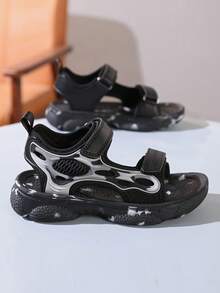 Boys' Sandals, Children's Summer Shoes, Big Kids' Breathable Casual Beach Shoes, Lightweight Student Sandals - Black - View 4