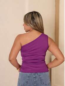 Stylish Women's Blouse With Flower Detail: Elegance And Comfort - Violet Purple - View 2