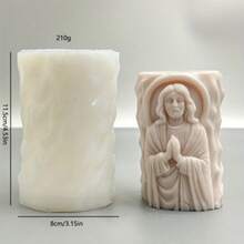 Jesus Shaped Cylinder DIY Handmade Fragrance Plaster Multifunctional Silicone Mold - White - View 3
