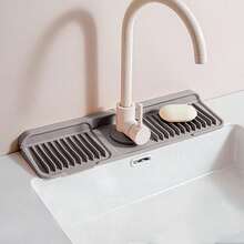 Silicone Faucet Splash Guard – Leak-Proof Drip Catcher Mat For Kitchen And Bathroom - Dark gray - View 3