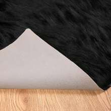 vidaXL Kunstschaffell Teppich Tafalla Schwarz 80 X 150 Cm Polyester - one-size - View 7