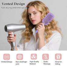 1 lược uốn tóc, thích hợp để tạo kiểu tóc xoăn ướt, lược có lỗ thông hơi giúp chải, tạo hình và giữ nếp tóc xoăn, phù hợp cho cả nam và nữ, có thể sử dụng cho tóc ướt hoặc khô. - Hình vuông - Xem 5