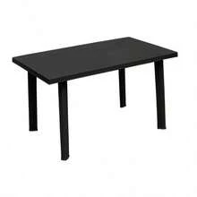 Large Summer Weather Proof Plastic Rectangle Table Garden Patio Dining Furniture - Black - View 2