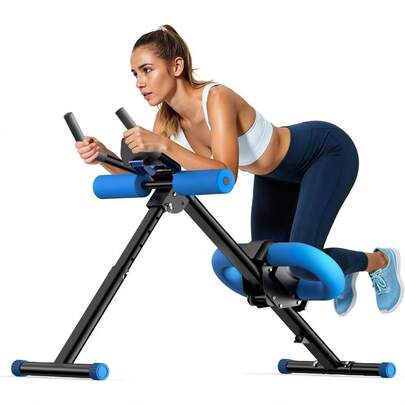 Ab Machine, Adjustable Ab Trainer Machine For Abs Workout At Home Gym, Foldable, Knee Protection, LCD Monitor, Device Holder, 400 LBS,Abdominal Trainer For Stomach Workout