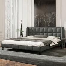 Bases e fundações de camas - Cinza + Veludo + 180cm*200cm - Ver 3