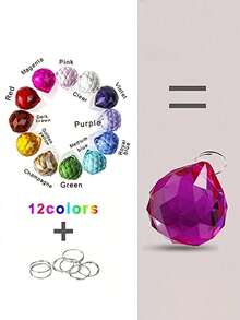 20mm Colorful Crystal Ball Vintage Crystal Pendant Rainbow Suncatcher Suitable For Window Decor, Garden Wind Chime Crafting - A - View 9