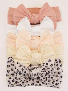 5 pièces/set Ensemble de bandeaux pour bébé fille, bandeaux à nœud pour nouveau-nés, serre-têtes élastiques, accessoires pour cheveux d'enfants, cadeau de bandeau pour bébé - Multicolore 5 pièces-A1 - Voir 6
