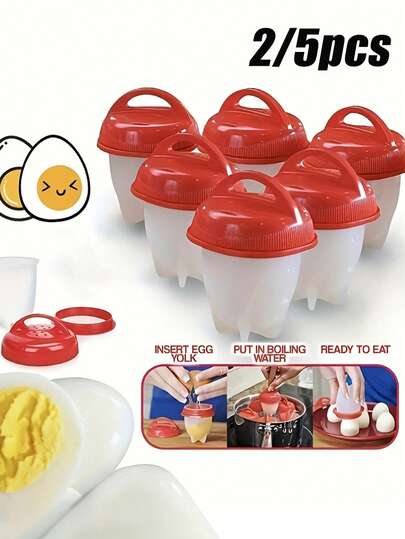 Egglettes Cocedor de huevos de silicona, tazas de vapor sin cáscara, antiadherente y fácil de limpiar, herramienta práctica para preparar comidas de huevos cocidos, accesorio de cocina rápido para hervir huevos sin cáscara, herramientas de cocina perfectas para hacer huevos cocidos impecables
