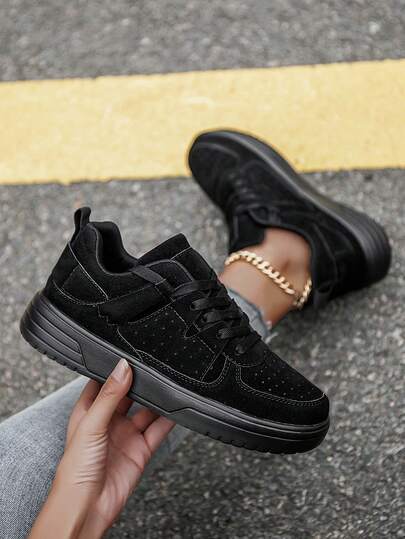 (Run Small 1 Size) Women's Khaki Retro Fashion Front Tie Casual Sneakers, Outdoor Versatile Comfortable Flat Walking Shoes, Skateboard Shoes For Teenagers, Running Shoes